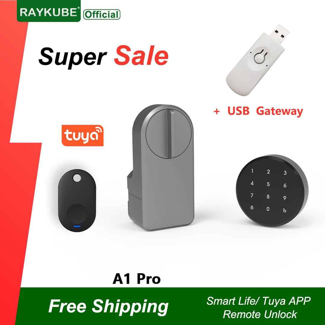 Glass Door Hinge - RAYKUBE A1 Pro Tuya BEL 스마트