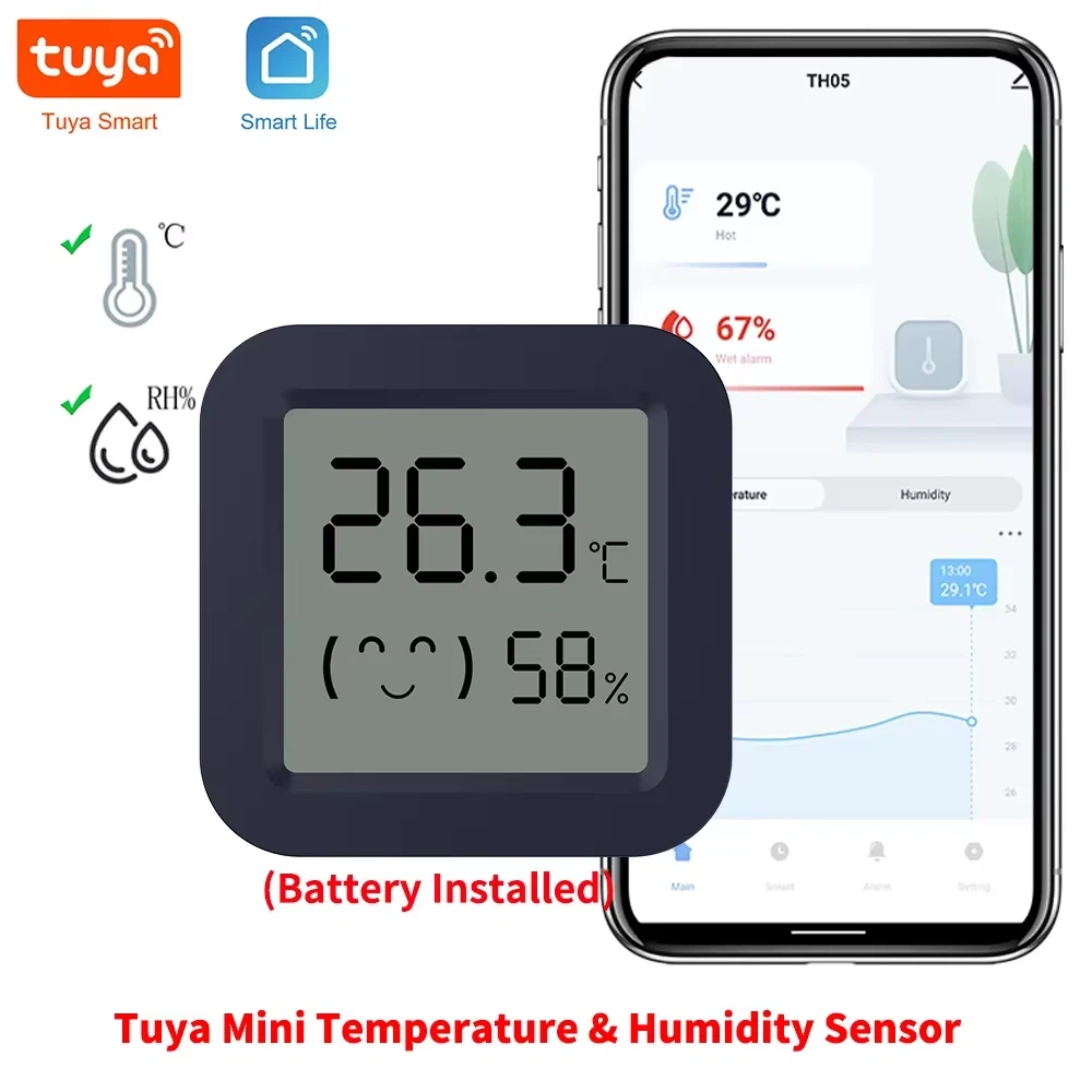 Digital Hygrometer Probe - BT 온도 습도 센서 미니 LCD