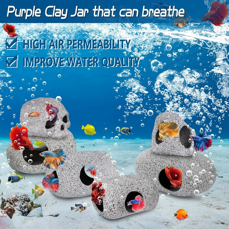 어항 장식 동굴 어항 바위 장식물 새우 시클리드 은신  - Hide Cave Ceramic 리뷰 및 가격