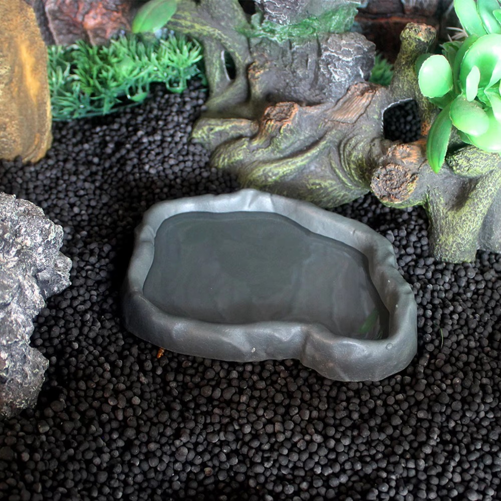 ABS 수지 파충류 먹이통 모조 암석 디자인 안전하고  - Water Dish Reptile 리뷰 및 가격